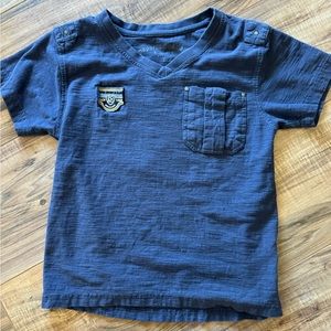Boys Blue V-Neck T-Shirt (Size 7)